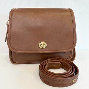 Vintage COACH Rambler's Legacy Crossbody Bag in British Tan Y2K